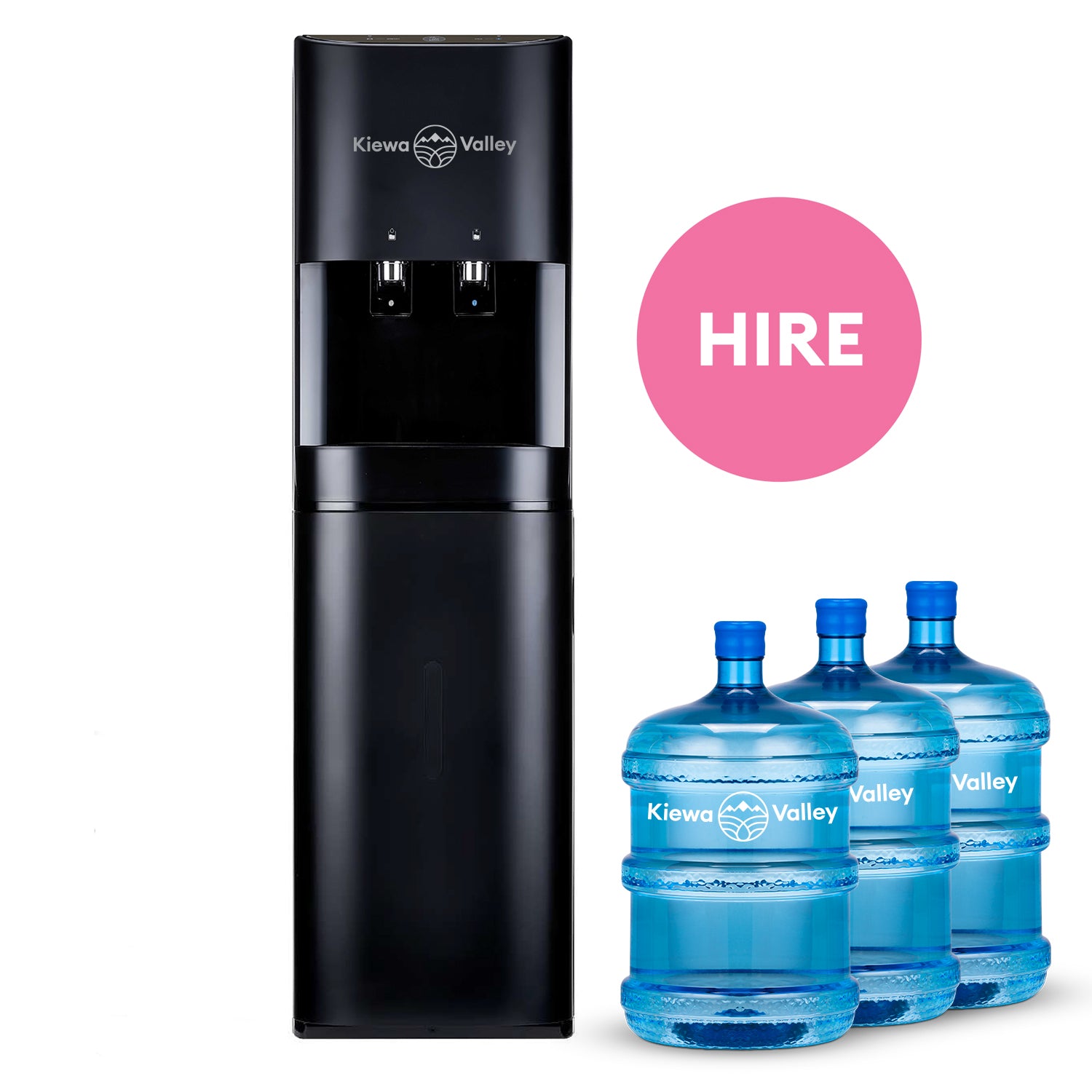 Premium Water Cooler (Black) – Bottom Loaded (+ 4 free 15L bottles) - Annual Hire