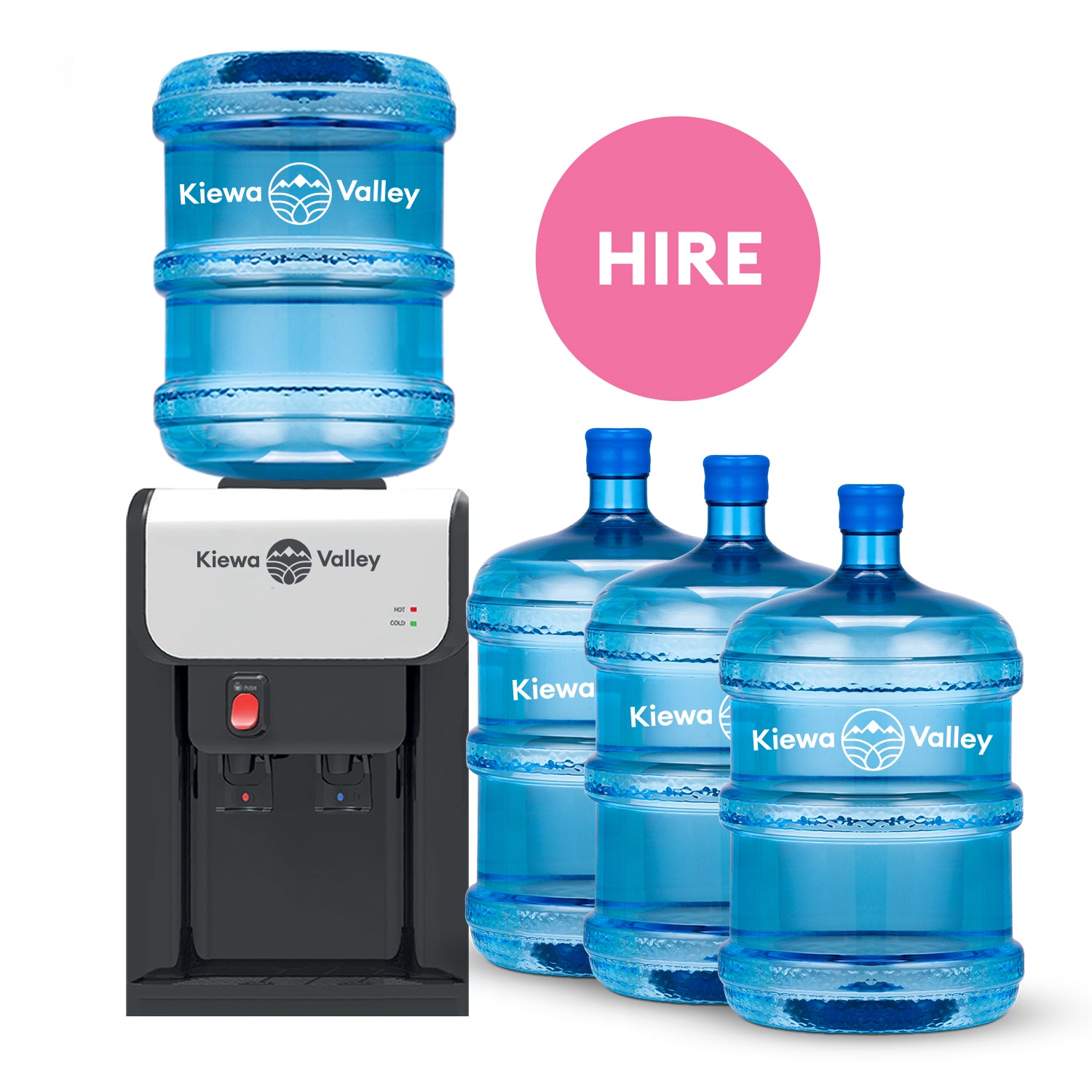 Contemporary Benchtop Water Cooler (+ 4 free 15L bottles) - Annual Hire