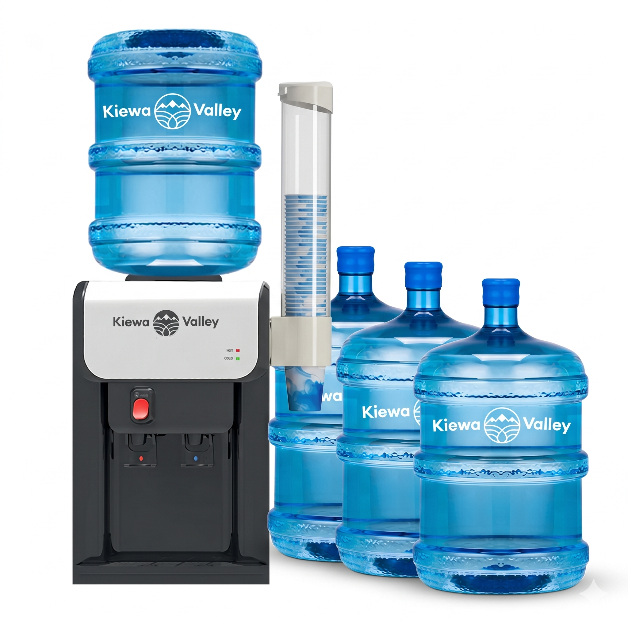 Contemporary Benchtop Water Cooler (+ 4 free 15L bottles) - Annual Hire