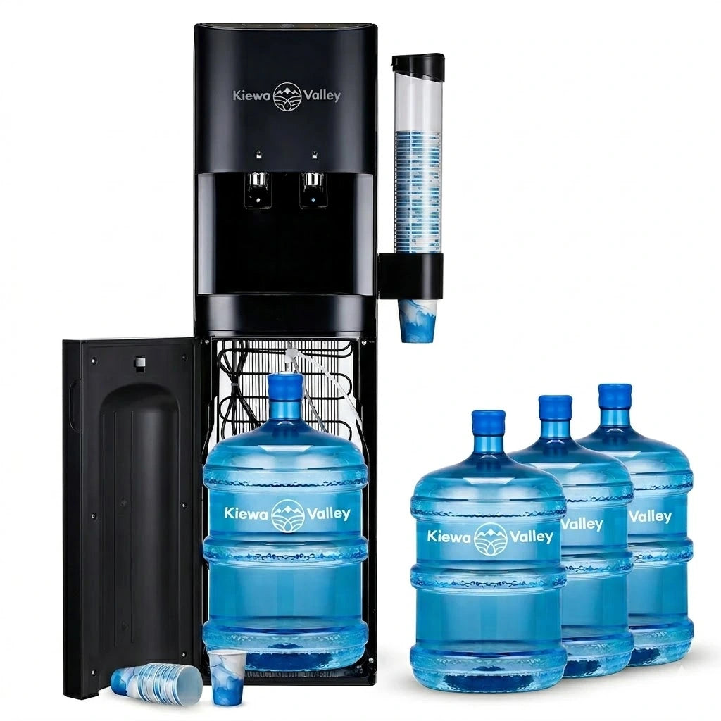 Premium Water Cooler (Black) – Bottom Loaded (+ 4 free 15L bottles) - Annual Hire