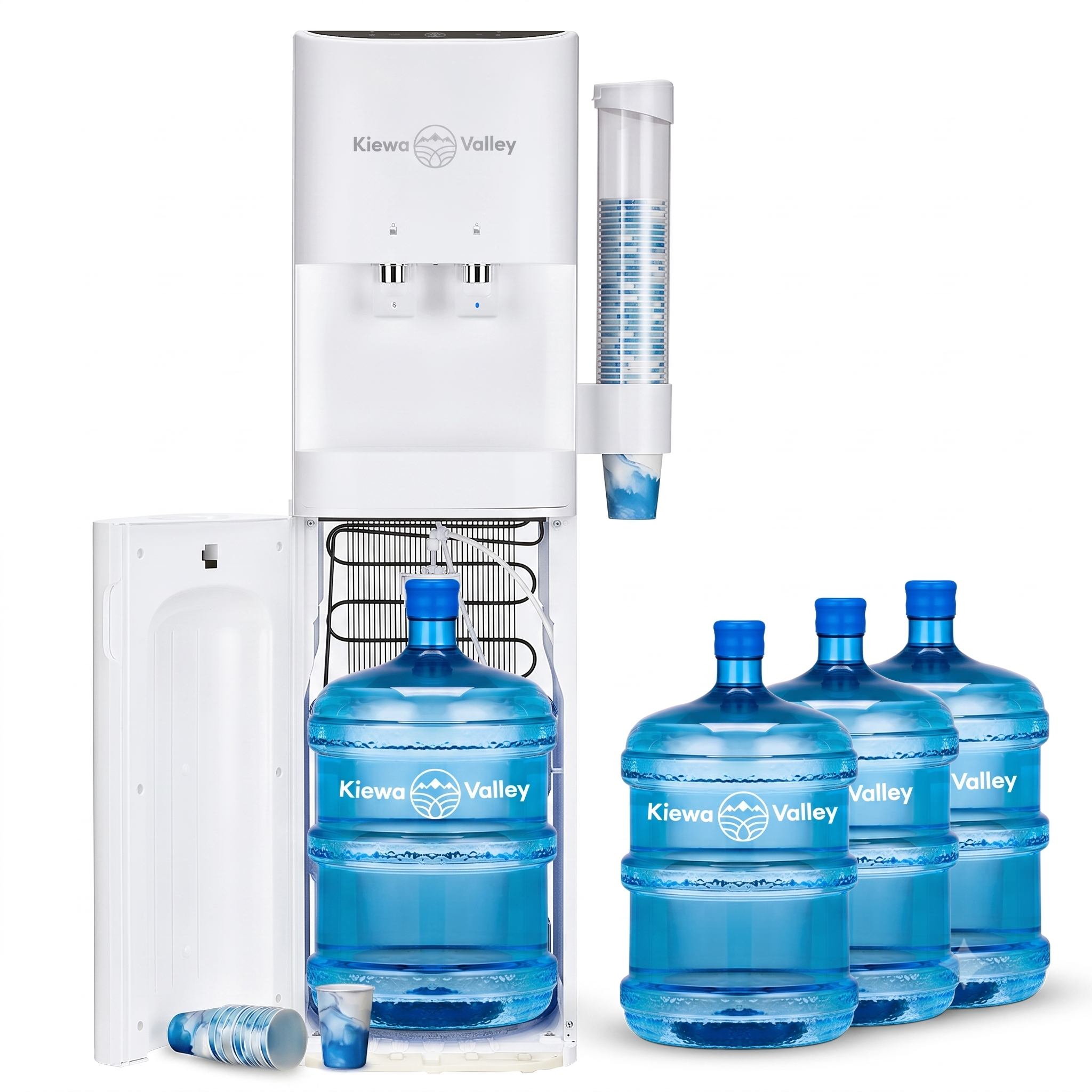 Premium Water Cooler (White) – Bottom Loaded (+ 4 free 15L bottles) - Annual Hire